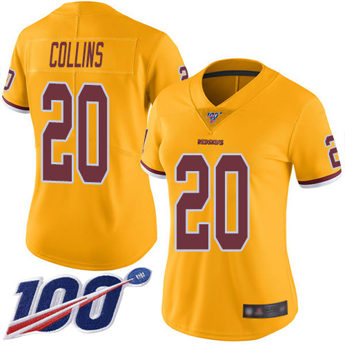 Washington Redskins Limited Gold Women Landon Collins Jersey NFL Football 20 100th Season Rush